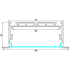 New Model high quality  Recessed LED Profile ALP047-N